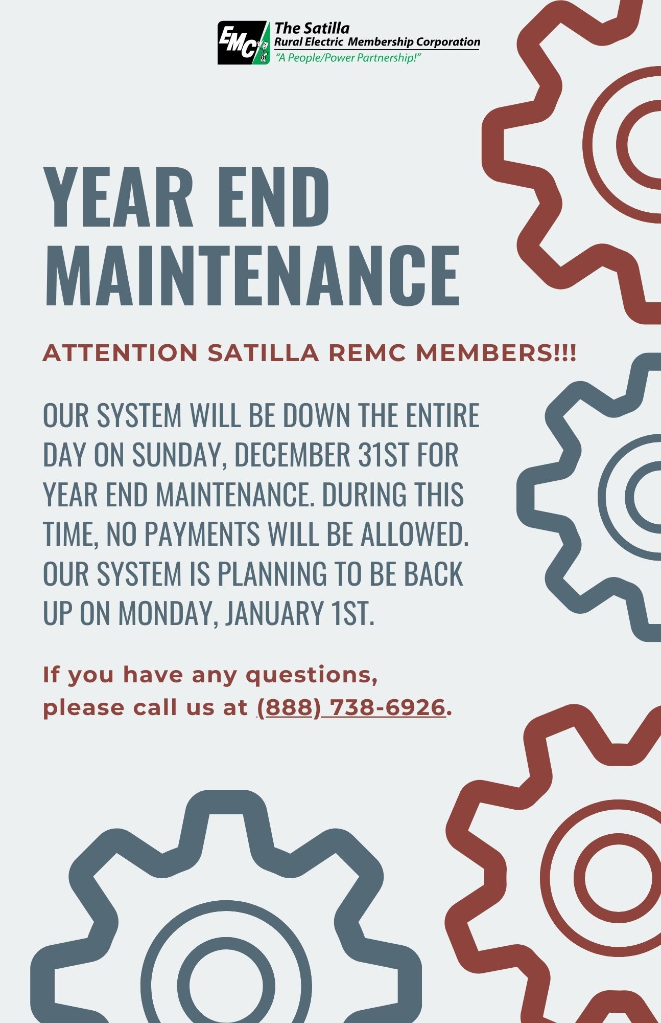 Photo for Year End Maintenance